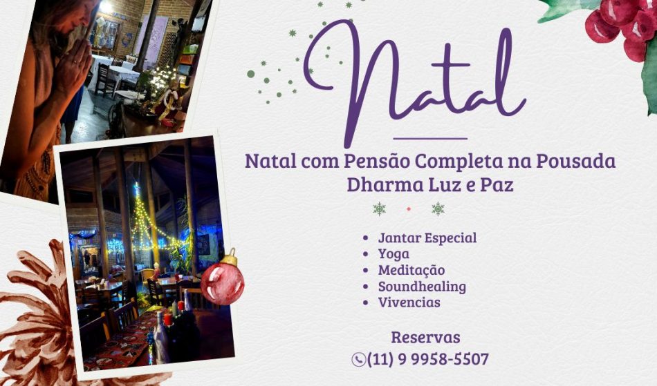 Pacote de Natal com Pensão Completa na Pousada Dharma Luz e Paz